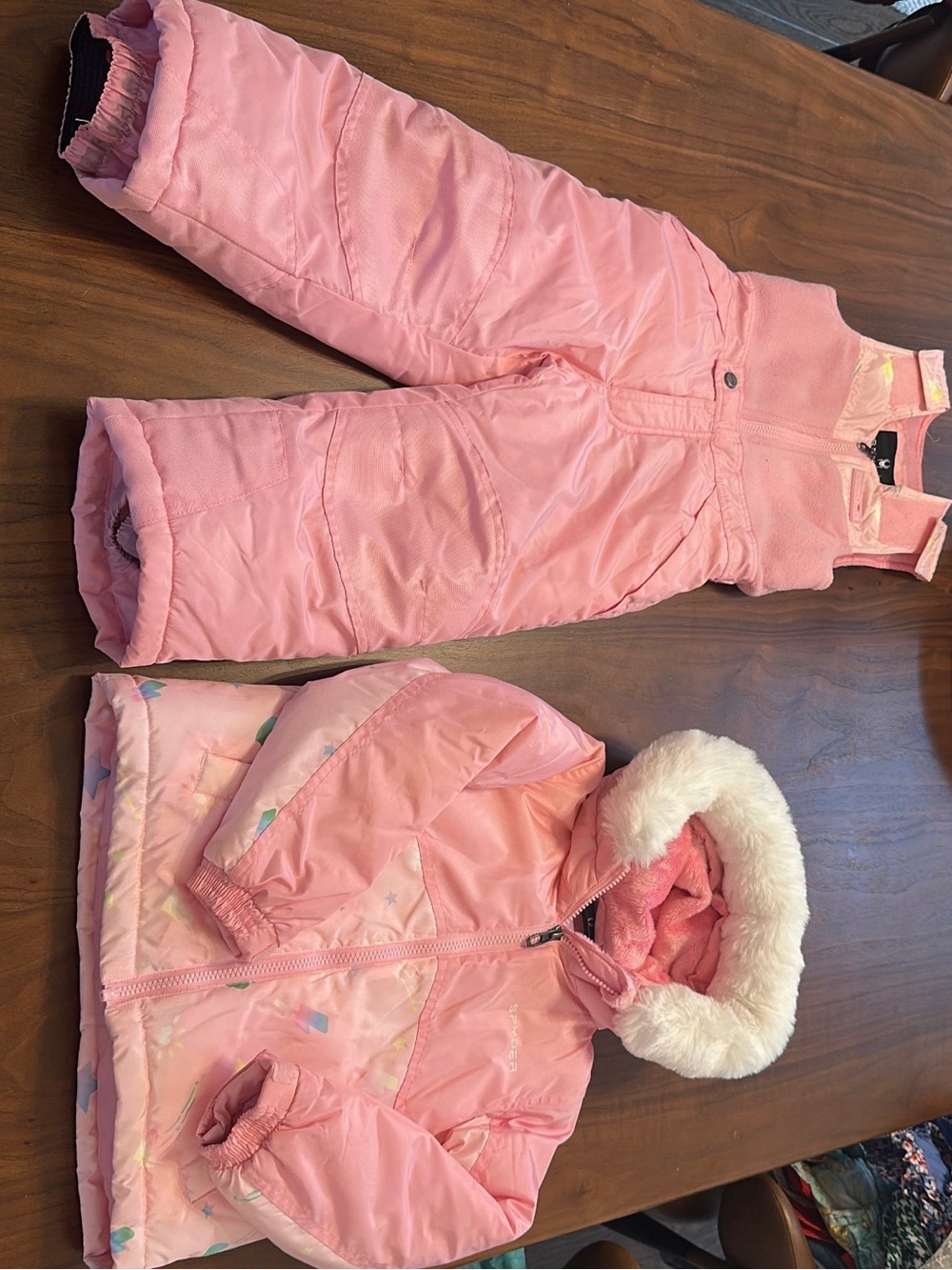 Spyder Pink Girls Ski Jacket and Bib Snow Suit